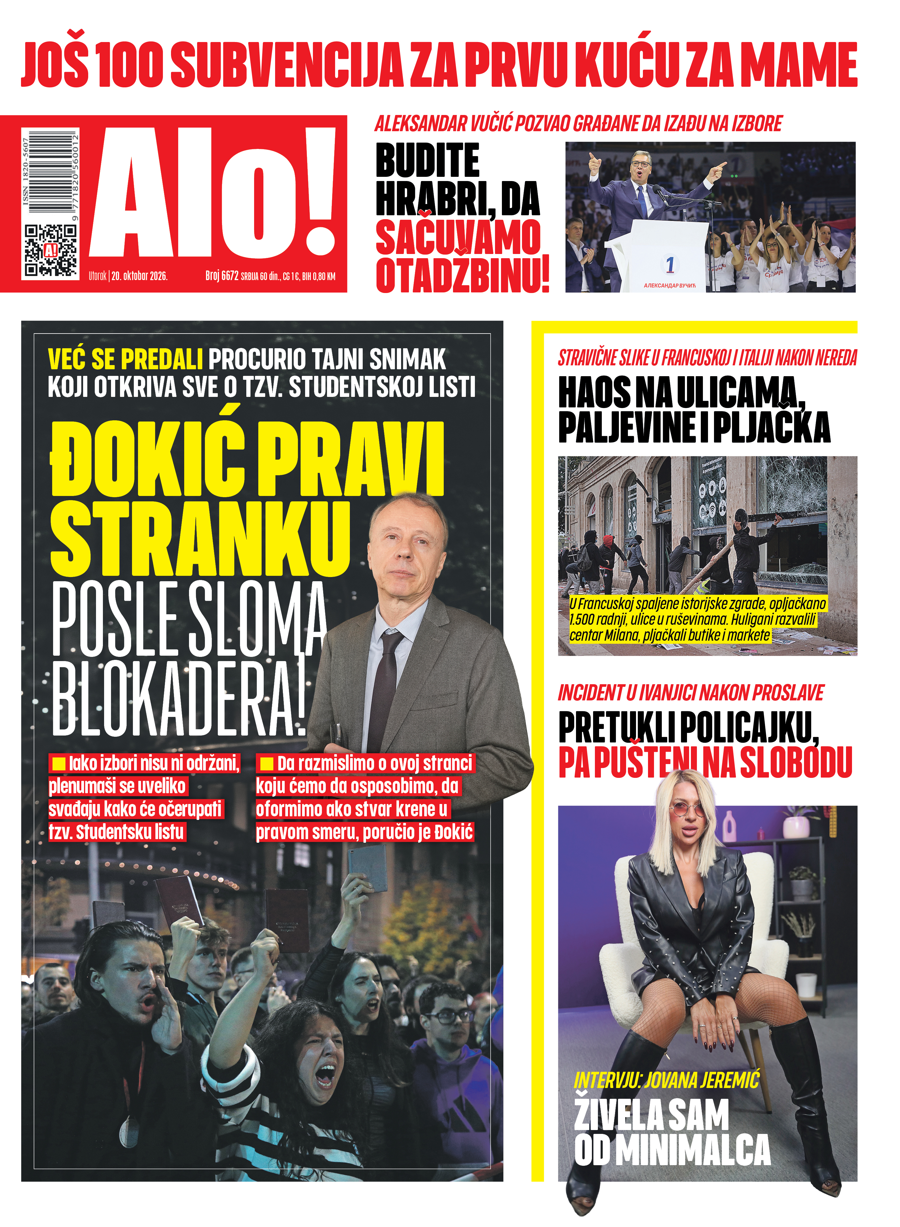 Naslovna strana Alo! novina