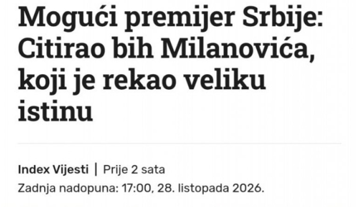 &Scaron;o&scaron;kić citira Milanovića