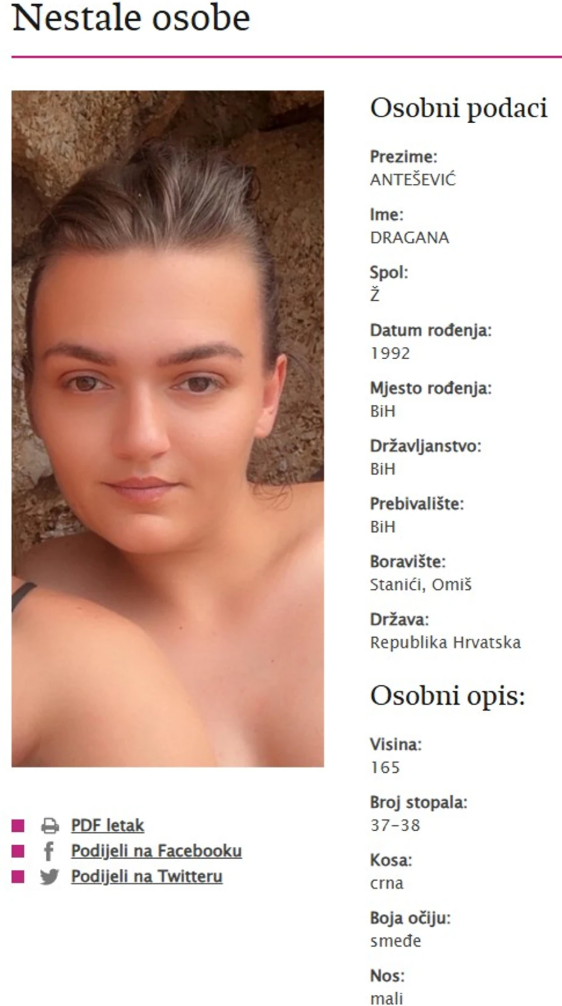 Nestala u Hrvatskoj Nestala u Hrvatskoj