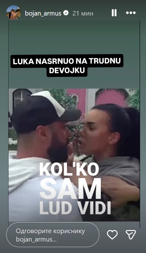 Bojan proziva javno Anitu i Luku Bojan proziva javno Anitu i Luku