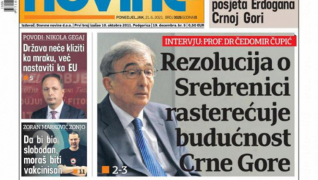 SRAMNO! I ČEDOMIR ČUPIĆ POHVALIO REZOLUCIJU O SREBRENICI Crna Gora sada ima rasterećenu budućnost