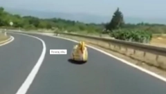 "JEL OVAJ VOZI KONTEJNER!?" Bizarna scena na auto-putu, nisu mogli da veruju očima kada su videli da se kreće! (VIDEO)