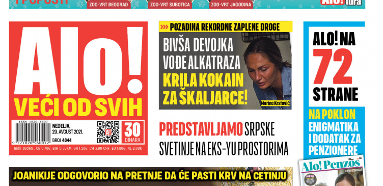 POZADINA REKORDNE ZAPLENE DROGE Bivša devojka vođe Alkatraza krila kokain za škaljarce!