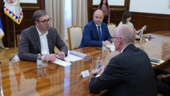 PREDSEDNIK VUČIĆ S NEMAČKIM AMBASADOROM Dolazak Angele Merkel u Srbiju glavna tema razgovora