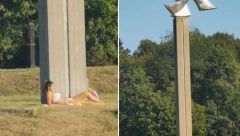 SKANDAL U MEMORIJALNOM KOMPLEKSU U JAJINCIMA Devojka se skinula i sunčala na mestu na kom je stradalo hiljade Srba (FOTO)