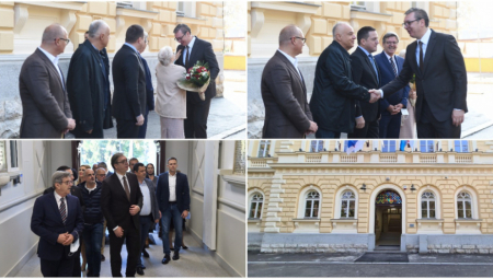 PREDSEDNIK SRBIJE U ZEMUNSKOJ GIMNAZIJI Vučić: Izgleda mnogo lepše nego u moje vreme, želim da se deca osećaju kao kod svoje kuće