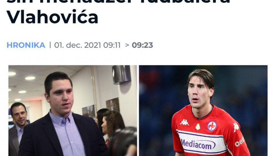BESRAMNE LAŽI PLAĆENIČKOG PORTALA KRIK Preneli da je Danilo Vučić menadžer Dušana Vlahovića, a evo kakvom šemom su plasirali svoju izmišljotinu u Italiji