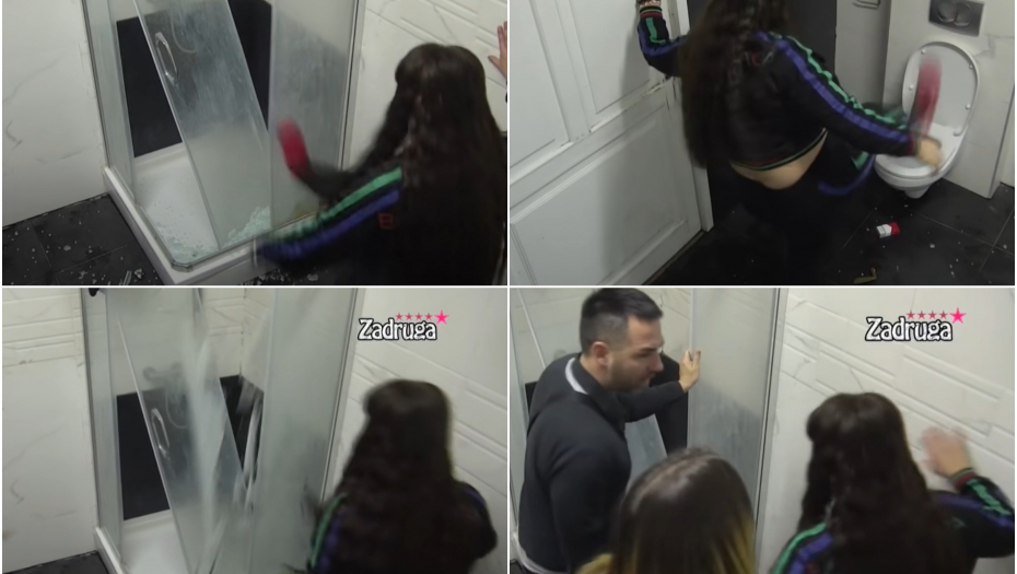 MILJANA DEMOLIRALA KUPATILO! Staklo letelo na sve strane, Kulićeva doživela pomračenje, nikad gori nervni slom u Zadruzi! (VIDEO)