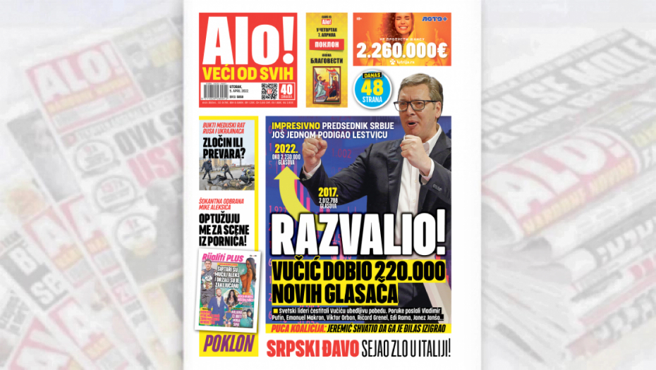 PREDSEDNIK SRBIJE JOŠ JEDNOM PODIGAO LESTVICU Vučić dobio 220.000 novih glasača