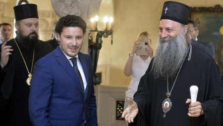 GLAVNA TEMA TEMELJNI UGOVOR Dritan Abazović i  patrijarh Porfirije: Postignut dogovor (FOTO/VIDEO)
