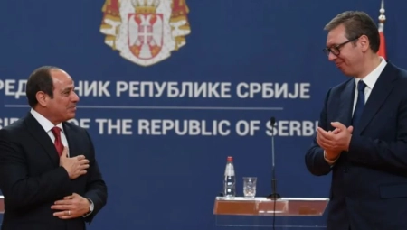 PREDSEDNICI SRBIJE I EGIPTA POSETILI IZLOŽBU Postavka posvećena diplomatskim odnosima dve zemlje