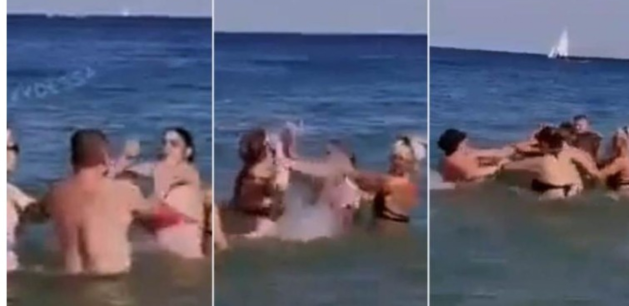 NEVIĐENA TUČA U MORU Žena u sukobu sa muškarcem, pljušte šamari i pesnice, dete dovedeno u opasnost (VIDEO)