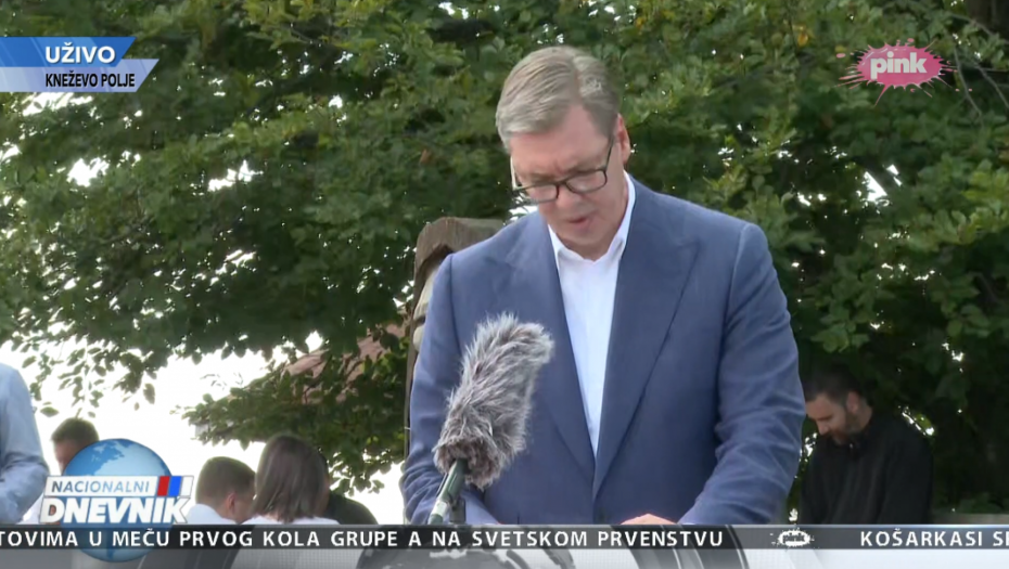 PREDSEDNIK VUČIĆ NA KNEŽEVOM POLJU Srpski narod zidao je i još zida veličanstven hram
