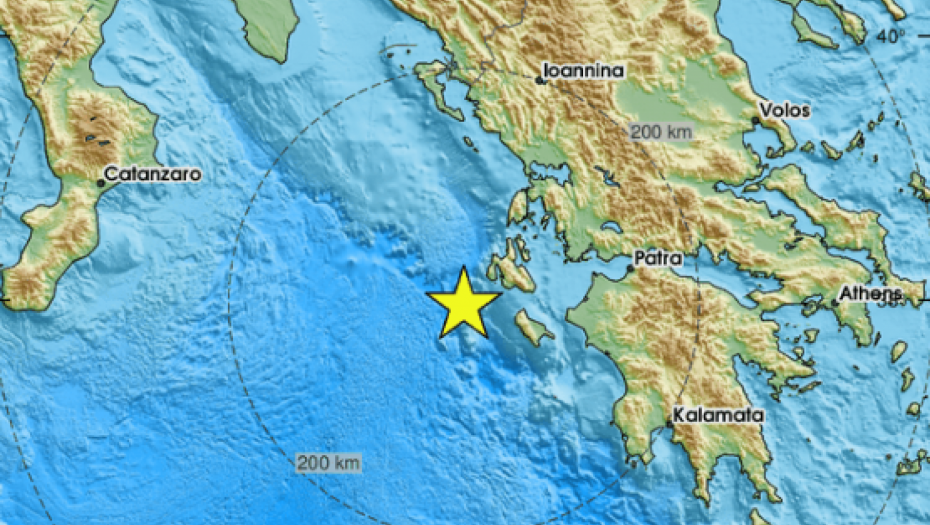 TRESLO SE TLO U GRČKOJ Epicentar između Zakintosa i Kefalonije
