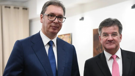 SASTANAK NA VISOKOM NIVOU Lajčak kod Vučića u zgradi Predsedništva