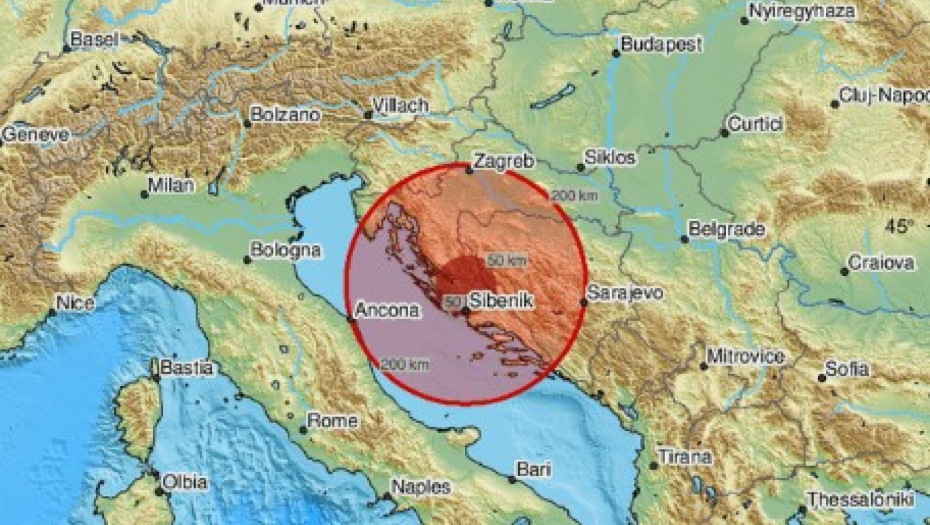 ZEMLJOTRES POGODIO HRVATSKU Treslo se u Šibeniku
