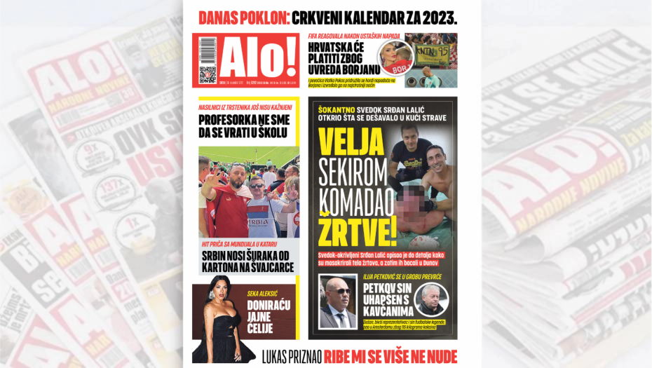 VELJA SEKIROM KOMADAO ŽRTVE! Svedok-okrivljeni Srđan Lalić opisao je do detalja kako su članovi te krimi-grupe masakrirali tela žrtava, a zatim ih bacali u Dunav