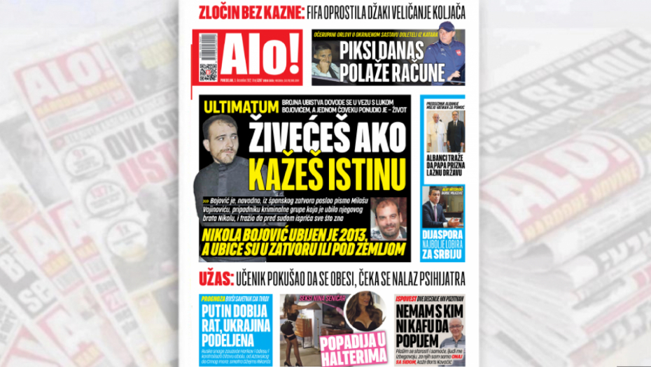 ULTIMATUM Brojna ubistva dovode se u vezu s Lukom Bojovićem, a jednom čoveku ponudio je - život
