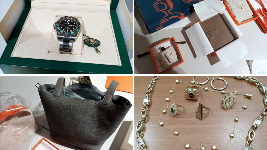 SPREČEN ŠVERC NA AERODROMU U BEOGRADU Došao iz Švajcarske s koferom punim luksuzne robe vredne 60.000 evra! (FOTO)