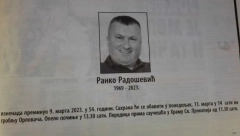 OSVANULA ČITULJA ZA LIKVIDIRANOG RANKA ''ESKOBARA'' Ovako su se od Radoševića oprostili najmiliji, a njegova sahrana biće obavljena sutra