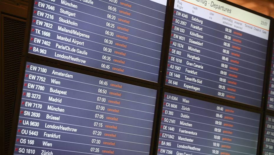 OTKAZANO STOTINE LETOVA I danas štrajk na nemačkim aerodromima