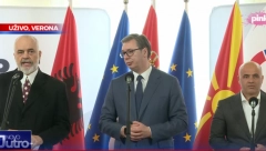 VUČIĆ SE OBRATIO IZ VERONE Predsednik se u okviru inicijative Otvoreni Balkan sastao sa Ramom i Kovačevskim