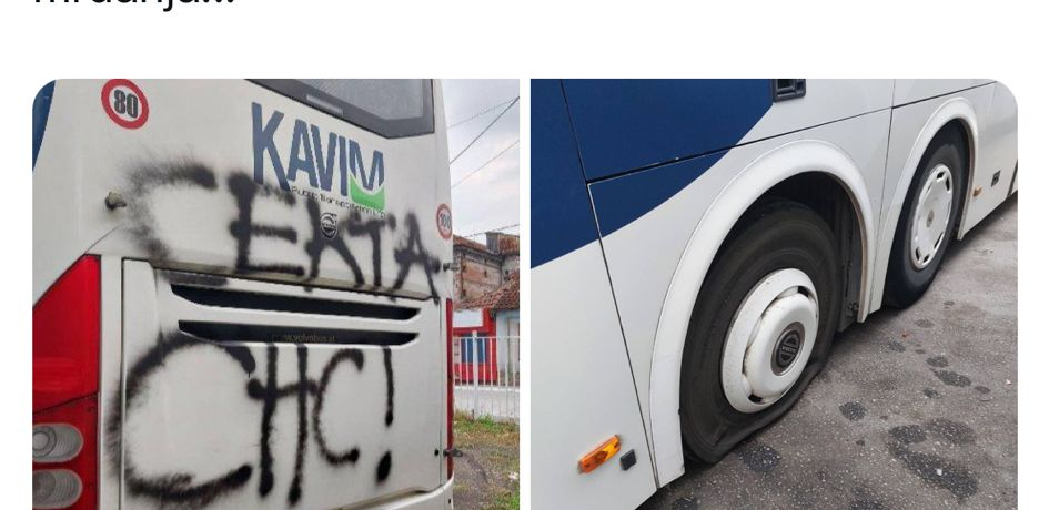 VARVARSKI ČIN U ČAČKU Oštetili i ispisali uvredljive grafite na autobisima predviđenim za dečje ekskurzije (FOTO)