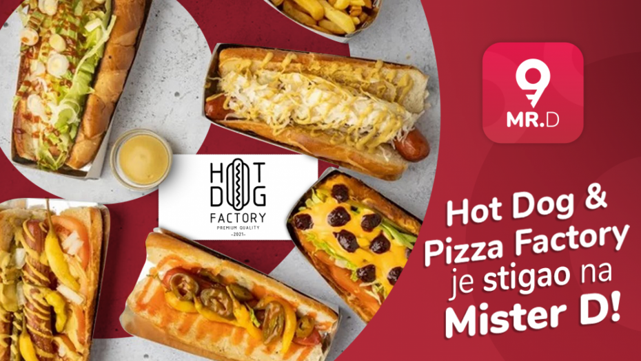 Originalni američki hot dog iz Hot Dog & Pizza Factory na Mister D aplikaciji