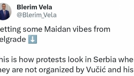 ŠEF KABINETA VJOSE OSMANI PORUČIO: Ponosim se ljudima koji protestuju u Beogradu, sve mi miriše na Majdan i vrlo sam zadovoljan zbog toga!