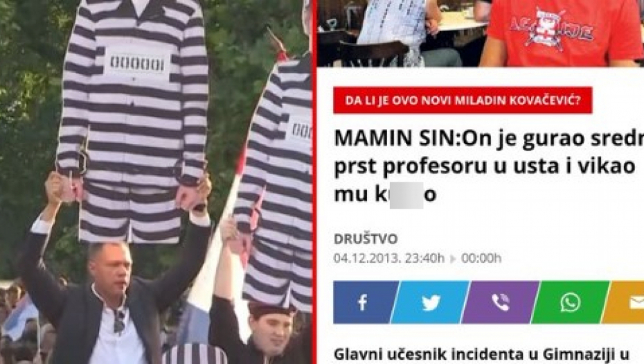 Protest "protiv nasilja" predvodi osumnjičeni za nasilje nad profesorom (FOTO)