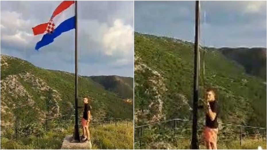 SNIMAK SKIDANJA HRVATSKE ZASTAVE ŠIRI SE DRUŠTVENIM MREŽAMA Uhapšena trojica zbog uklanjanja šahovnice s jarbola kod Knina (VIDEO)