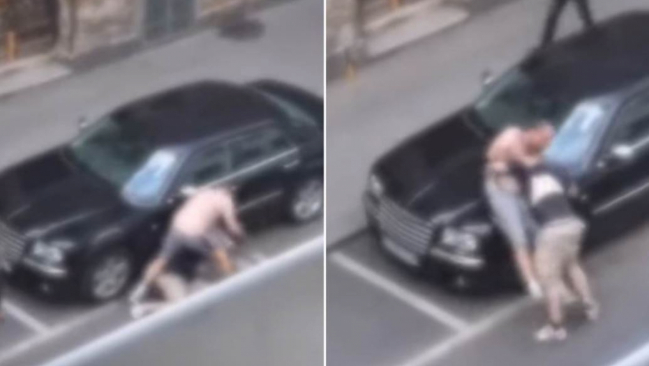 MAKLJAŽA NASRED ULICE: Prolaznici gledali kako se mlate, pa posle toga idu na PIVO (VIDEO)