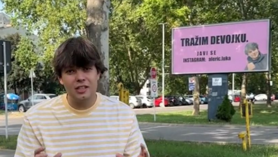 ZOVEM SE LUKA, IMAM 24 GODINE I NIKAD NISAM IMAO DEVOJKU Ovaj momak je zakupio bilbord, kaže da mu je to poslednja šansa