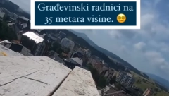 KAKO MOŽE OVDE DA RADI? Hrabri građevinski radnik snimio je spektakularan pogled s visine od 35 metara (VIDEO)