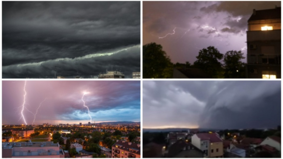 UZNEMIRILA SE NEBESA NAD BEOGRADOM Crni oblaci nadvili se nad Zemunom i Surčinom, građani na mrežama snimali SUPERĆELIJSKI SPEKTAKL (VIDEO)