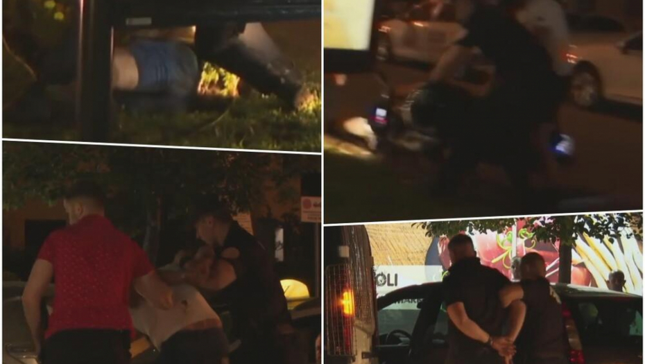 DRAMATIČAN SNIMAK POTERE U BUDVI: Motociklista uporno beži, policajac istrčava iz vozila i skače na motor (VIDEO)