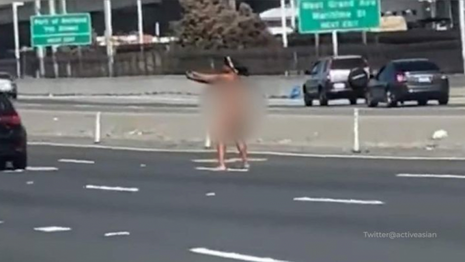 GOLA ŽENA PUCA NA AUTO-PUTU Vikala na obližnje vozače, pa izvadila pištolj (VIDEO)