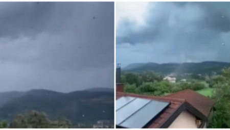 JEZIVI SNIMAK TORNADA, PIJAVICA LOMI DRVEĆE I KROVOVE Munje su parale nebo, scene su bile apokaliptične