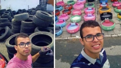 KAKVA IDEJA! Umetnik pretvorio hiljadu starih GUMA u predivne KREVETE za pse lutalice (FOTO)