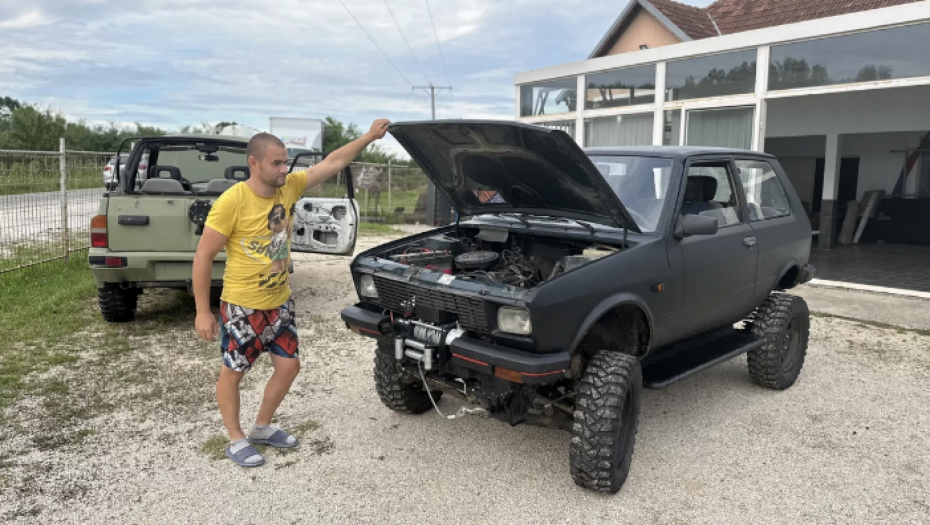 MILOŠ JE SVOJIM RUKAMA NAPRAVIO NEŠTO O ČEMU SVI PRIČAJU Od dva automobila sačinio je pravog moćnog četverotočkaša (FOTO)