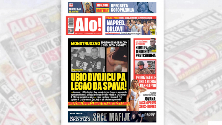 SMRTONOSNI OBRAČUN U ŠKOLSKOM DVORIŠTU Monstruozno: Ubio dvojicu mladića pa legao da spava!