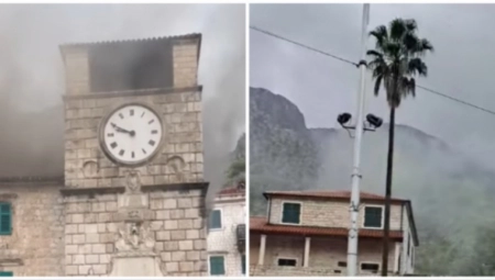 STRAVIČNA SCENA IZ KOTORA Kafić potpuno izgoreo u velikom požaru (VIDEO)