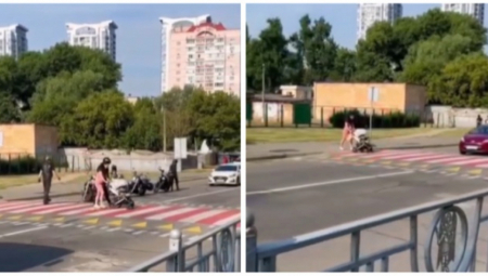SNIMAK KOJI POKAZUJE DA ONI NISU LOŠI I OPASNI MOMCI Majka prelazila ulicu sa bebom, niko nije hteo da stane, a oni su ispali pravi heroji