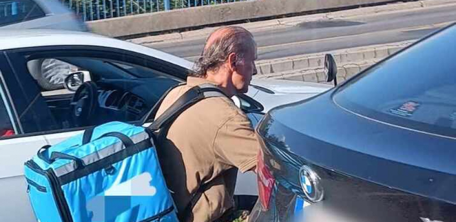 DOK MU SE ĆERKA BAHATI, ON RINTA Alo! paparazzo: Karađorđe Subotić se muči po ceo dan, radi kao dostavljač hrane FOTO