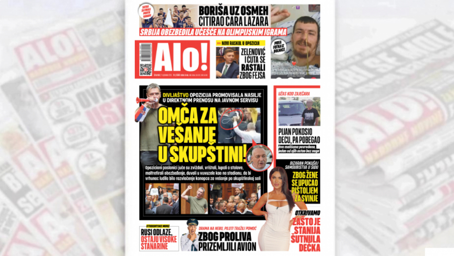 OMČA ZA VEŠANJE U SKUPŠTINI! Opozicija promovisala nasilje u direktnom prenosu na javnom servisu