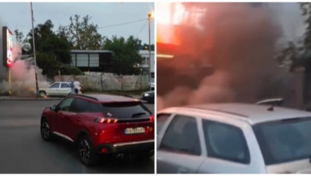 GORI AUTO U CENTRU BEOGRADA Dim kulja, pretvorio se u buktinju