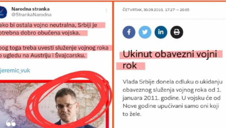JEREMIĆ TRAŽI UVOĐENJE OBAVEZNOG VOJNOG ROKA, A ON UKINUT U VREME NJEGOVE VLASTI! (VIDEO)