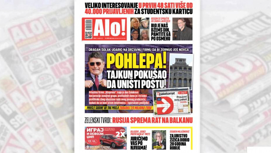 POHLEPA! TAJKUN POKUŠAO DA UNIŠTI POŠTU! Šolak udario na državnu firmu da bi zgrnuo još novca