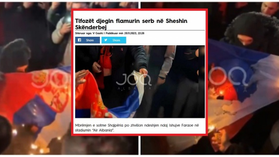 GNUSNO IZVEŠTAVANJE ALBANSKIH MEDIJA O PALJENJU SRPSKE ZASTAVE "Oni to rade zbog entuzijazma"