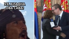 "UH, HLADNA OVA SAVA" Vučić se na TikToku na šaljiv način podsetio dolaska Džonija Depa u Srbiju, tada ga je odlikovao